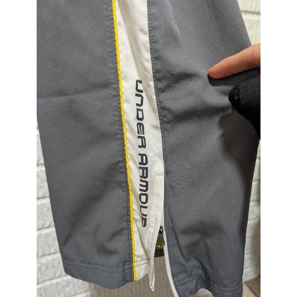 Under Armour Men's Gray Warm-Up Side Zip Ankle Drawstring Waist Pants Size L - Picture 4 of 7